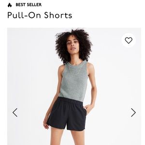 Madewell black pull on shorts